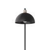 Contemporary blackened iron floor lamp with lime-washed wood swing arm