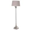 Nickel/Glass Floor Lamp With Shade