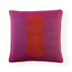 Square fuchsia cushion with orange half circle artwork
