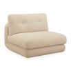 Cream boucle armless modular sofa piece 