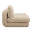 Cream boucle armless modular sofa piece 