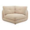 Boucle upholstered beige corner sofa piece