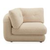 Boucle upholstered beige corner sofa piece