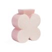 Pastel pink and white vase combines 70s inspired patterns and chic curves that are finished beautifully by a satin matte and polished finish. 