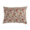 Luxurious floral red green and white cushion