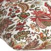 Luxurious floral red green and white cushion