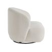 A luxurious armchair with a sumptuous upholstery and stylish swivel base