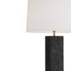 Charcoal glass stone lamp with bronze cylindrical finial