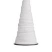 Ivory riverstone lamp in a tapered, conical silhouette with subtle ridged texture