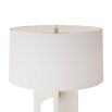 Side lamp with intersecting panels in matte ivory resin