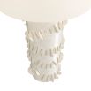 Aquatic and coral inspired ivory ceramic lamp with crackle finish