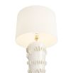 Aquatic and coral inspired ivory ceramic lamp with crackle finish