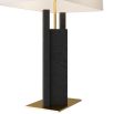 Modern geometric ricestone lamp with antique brass base