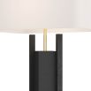 Modern geometric ricestone lamp with antique brass base