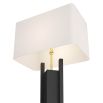 Modern geometric ricestone lamp with antique brass base