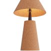 Natural cork lamp with cone-shaped shade