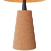 Natural cork lamp with cone-shaped shade