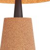 Natural cork lamp with cone-shaped shade