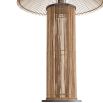 Natural rattan wrapped lamp with tapered lamp and bronze base