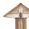 Natural rattan wrapped lamp with tapered lamp and bronze base