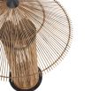 Natural rattan wrapped lamp with tapered lamp and bronze base