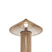 Natural rattan wrapped lamp with tapered lamp and bronze base