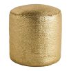 Luxuriously gold jute pouffe