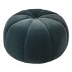 large teal pumpkin-shaped pouffe