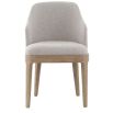 The Kingham Dining Chair features a solid oak frame, exposed seat, and luxurious linen upholstery, offering a timeless and elegant choice for everyday dining.