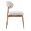 The Blockley dining chair, with its contemporary curves, luxurious linen upholstery, and solid oak frame, adds modern elegance to any dining room, and is complemented by a matching Counter Stool.