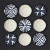 Stylish blue and white textured bowl with twisted cross design