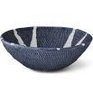 Stylish blue and white textured bowl with twisted cross design