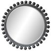 Sculptured ebony wooden framed mirror with surrounding spheres