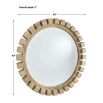 Round shaped mirror with natural hand-brushed solid wooden squares