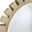 Round shaped mirror with natural hand-brushed solid wooden squares