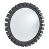 Distressed ebony finish wooden mirror with black square border