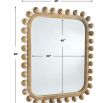 Natural-coloured wall mirror with wooden spheres on border