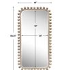 Large rectangular mirror lined with natural wooden solid spheres