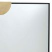 Rectangular wall mirror with black border and brass semi-circle clips 