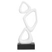 Elegant stacked loops sculpture in white finish