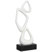 Elegant stacked loops sculpture in white finish