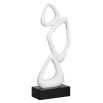 Elegant stacked loops sculpture in white finish