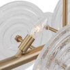 Beautiful brass chandelier with bubbled glass discs diffusing the light of 10 bulbs