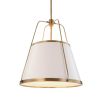 White ceiling light with brass frame details