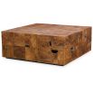 Modern teak coffee table with cube inlay finish