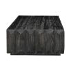 Bold black wooden coffee table with bevelled panel sides