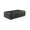 Bold black wooden coffee table with bevelled panel sides