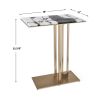 Brass base side table with black and white marble top