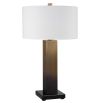 Rectangular black and bronze ombre steel lamp 