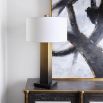 Rectangular black and bronze ombre steel lamp 